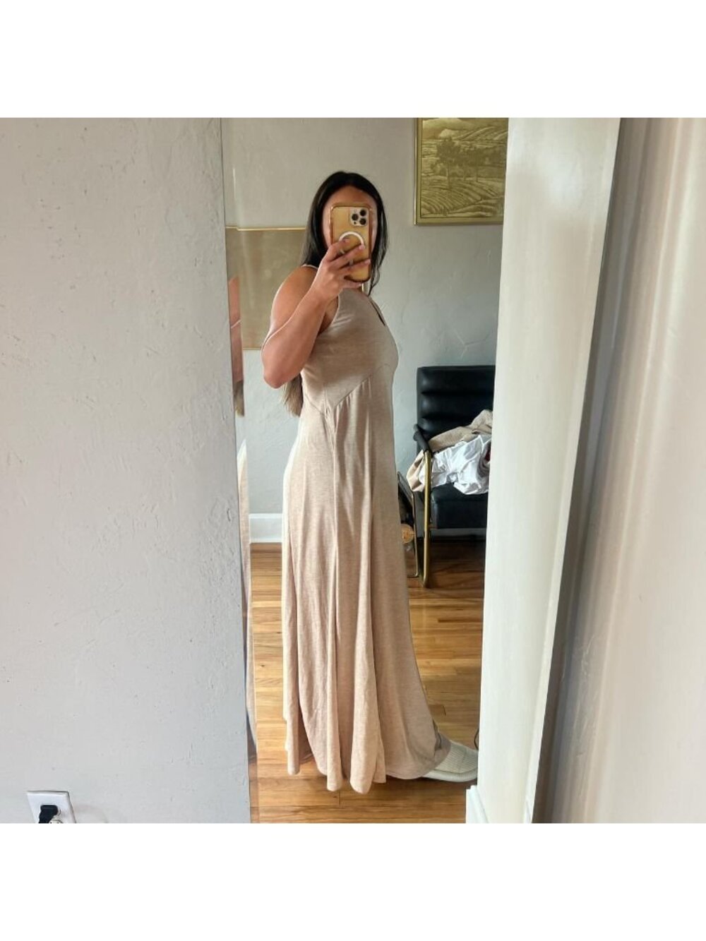 Halara Women's Tan and Cream Dress - Picture 7 of 7